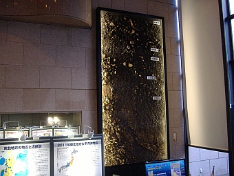 つくば市，地質標本館にある岡谷断層の剥ぎ取り標本